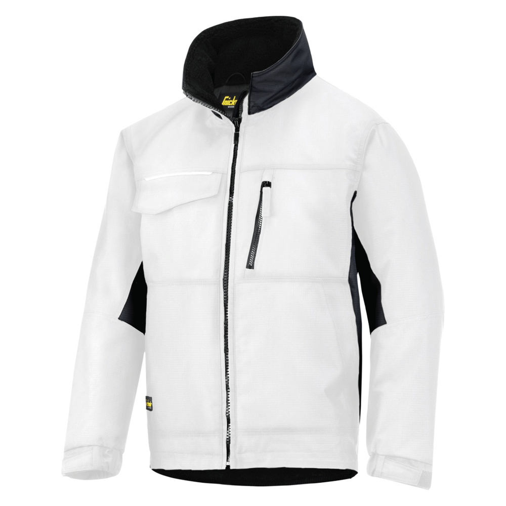 Snickers 1128 Craftsmen’s Winter Water Resistant Quilt Lined Rip-Stop Jacket White Medium