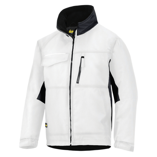 Snickers 1128 Craftsmen’s Winter Water Resistant Quilt Lined Rip-Stop Jacket White Medium