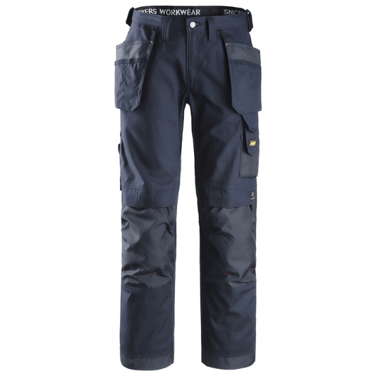 Snickers 3214 Craftsmen Holster Pocket Trousers, Canvas+ Navy Blue Waist 36"- Leg 32"- Snickers Size: 52
