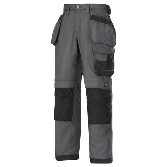 Snickers 3214 Craftsmen Holster Pocket Trousers, Canvas+ Steel Grey/Black, 31" Waist 32" Leg-Snickers 46
