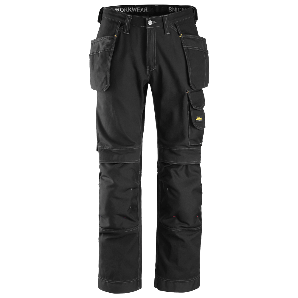 Snickers 3215 Craftsmen Holster Pocket Trousers, Comfort Cotton Black, 36" Waist 32" Leg-Snickers 52