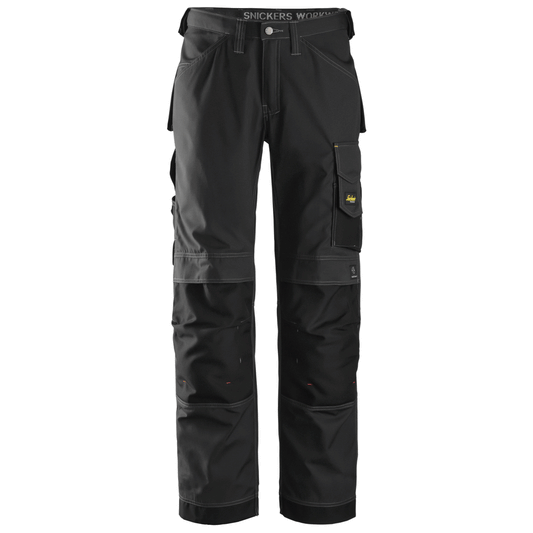 Snickers 3313 Craftsmen Trousers, Rip-Stop Black Waist 33"- Leg 35"- Snickers Size: 148