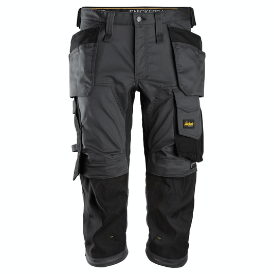 Snickers 6142 AllroundWork, Stretch Kneepad Holster Pockets Pirate Trousers Steel Grey/Black, 35" Waist-Snickers 100