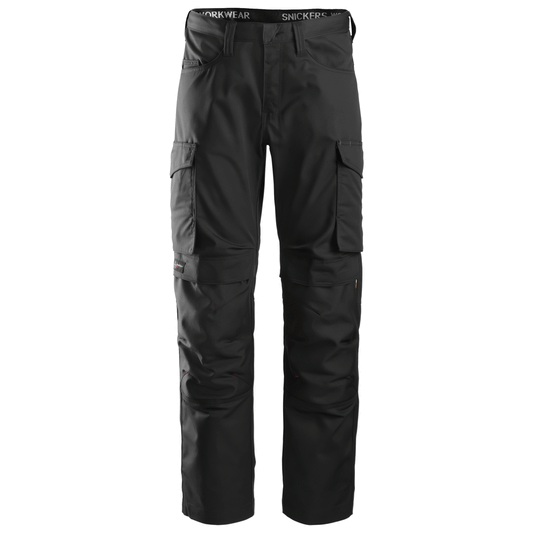 Snickers 6801 Service Trousers + Knee Pockets Black 31" Waist 28" Leg - Snickers Size 192