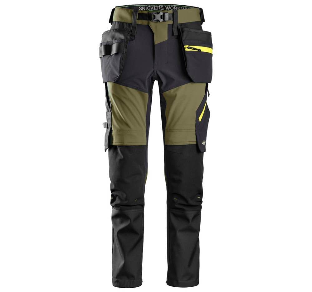 Snickers 6940 FlexiWork, Stretch Work Knee Pad Holster Pocket Trousers Various Colours