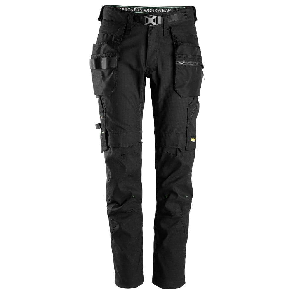 Snickers 6972  FlexiWork, Work Trousers+ Detachable Holster Pockets Black 38" Waist - 37" Leg