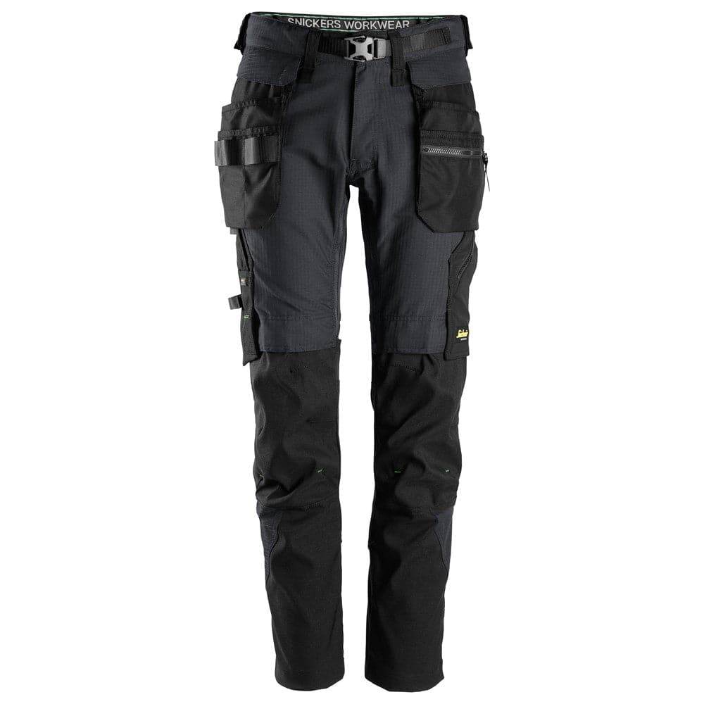 Snickers 6972  FlexiWork, Work Trousers+ Detachable Holster Pockets Black 38" Waist - 37" Leg