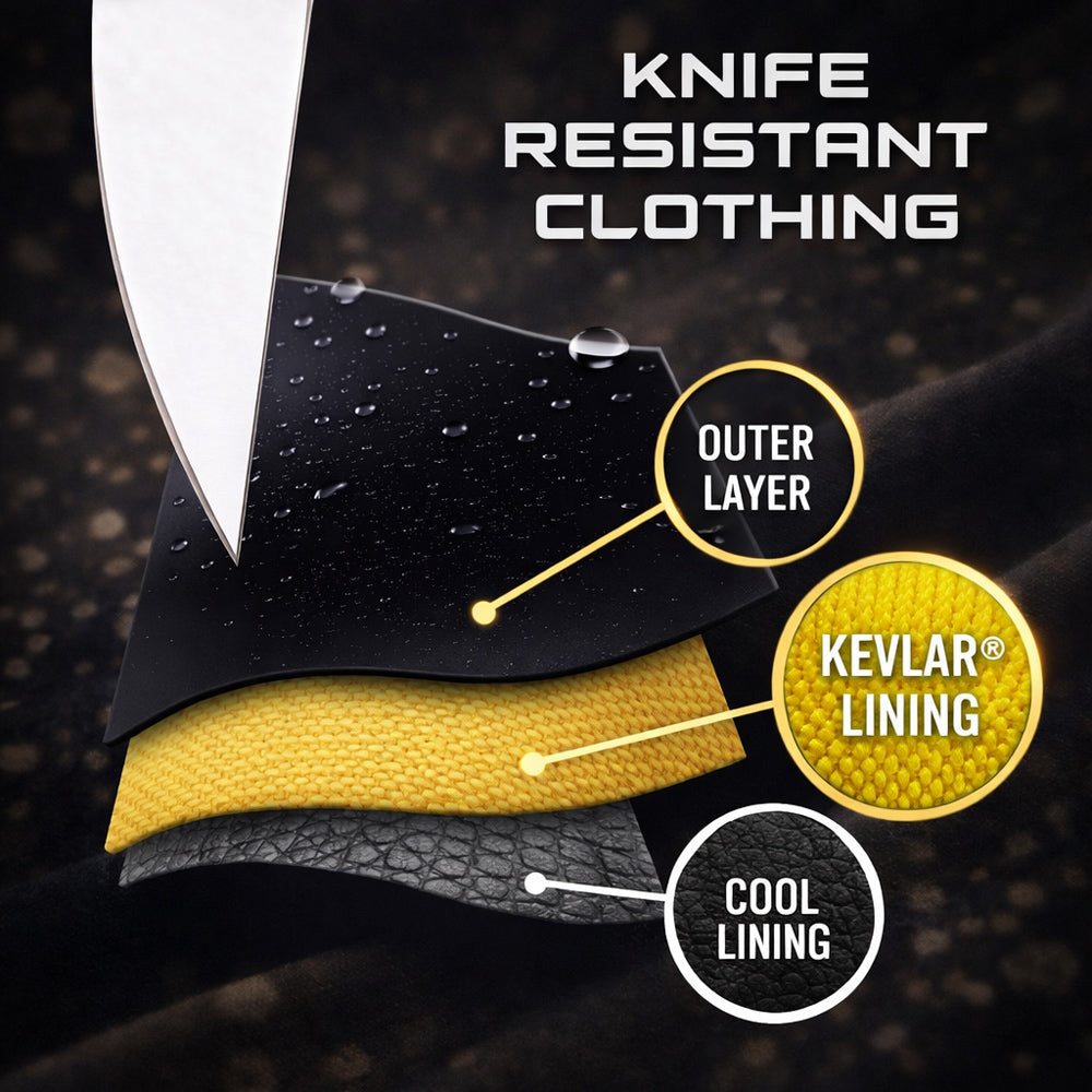 Knife Resistant Anti Slash Hooded Top in Black