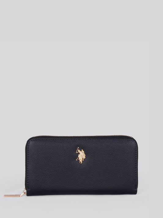 Womens Jones Large Zip Around Wallet in Black