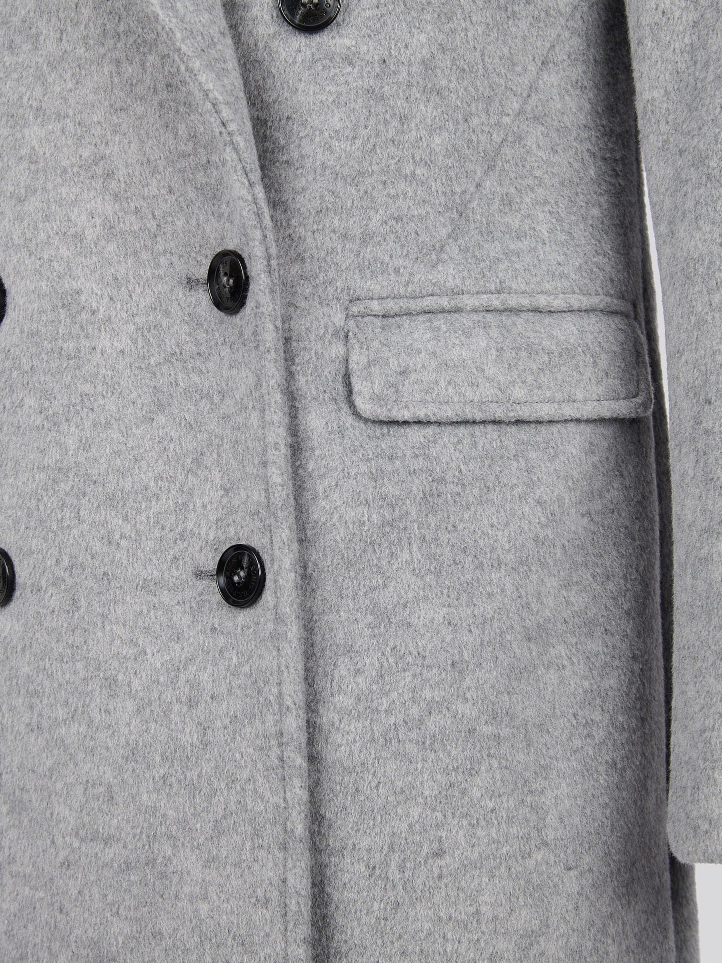 Womens Wool Blend Double Breasted Coat in Silver Filigree