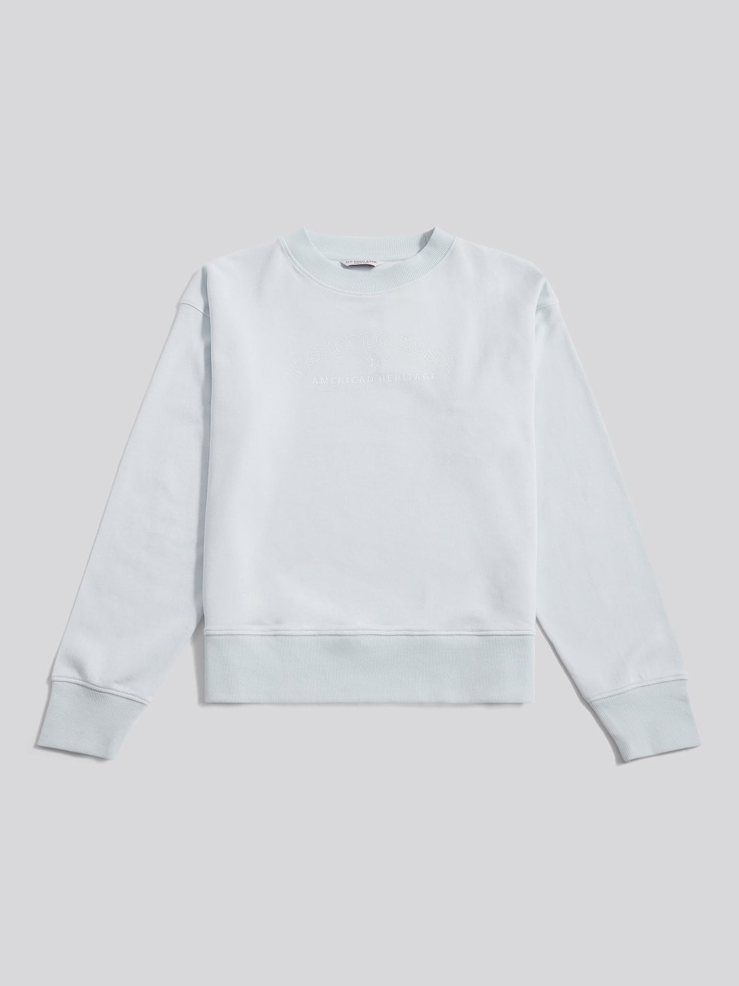 Womens Arc Graphic Crew Sweat in Ballad Blue
