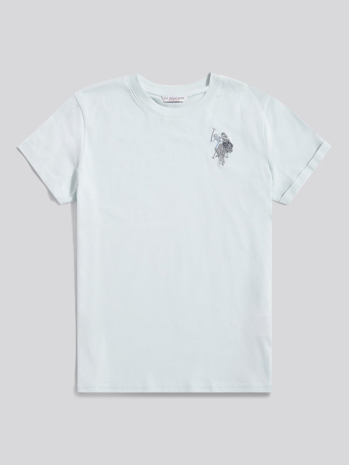Womens Large Tonal Double Horsemen T-Shirt in Ballad Blue