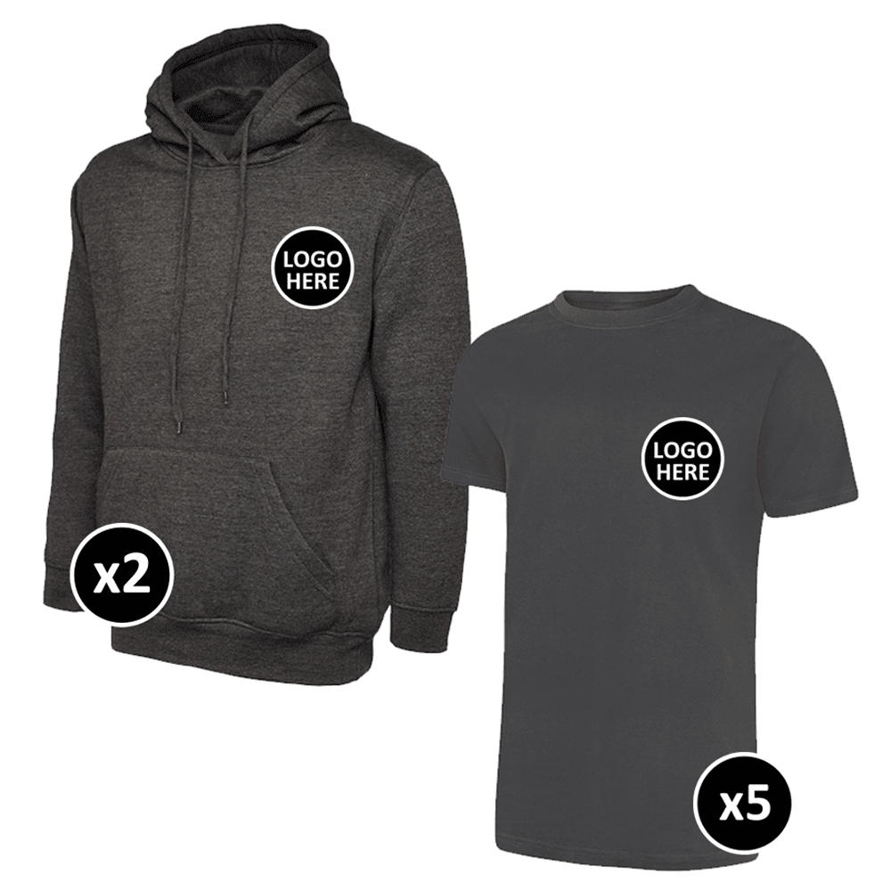 Uneek Hoodie & T-Shirts Bundle Inc Logo - 7 Items