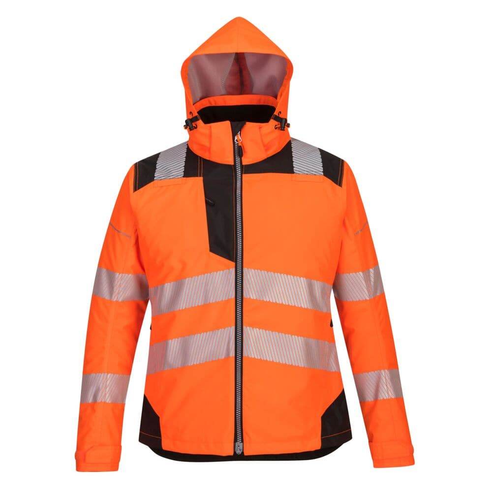 PORTWEST PW382 PW3 HI-VIS WOMEN'S WINTER JACKET ORANGE/BLACK SMALL