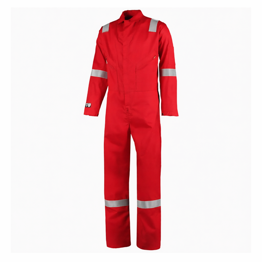 Pioner Lightweight Riggmaster Flame Retardant Anti-Static Coverall – 220gsm Red (Riggfras)