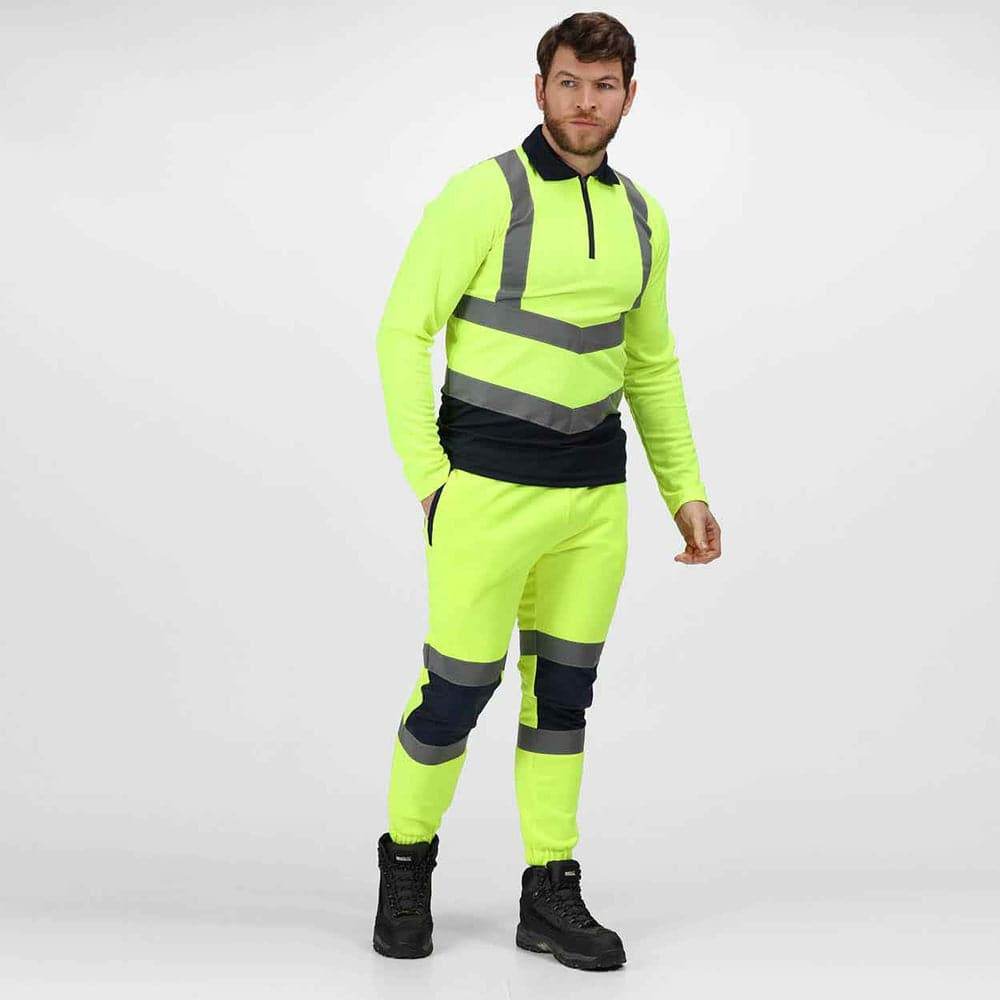 Regatta TRJ503 Pro His-Vis Work Joggers Yellow/Navy XL