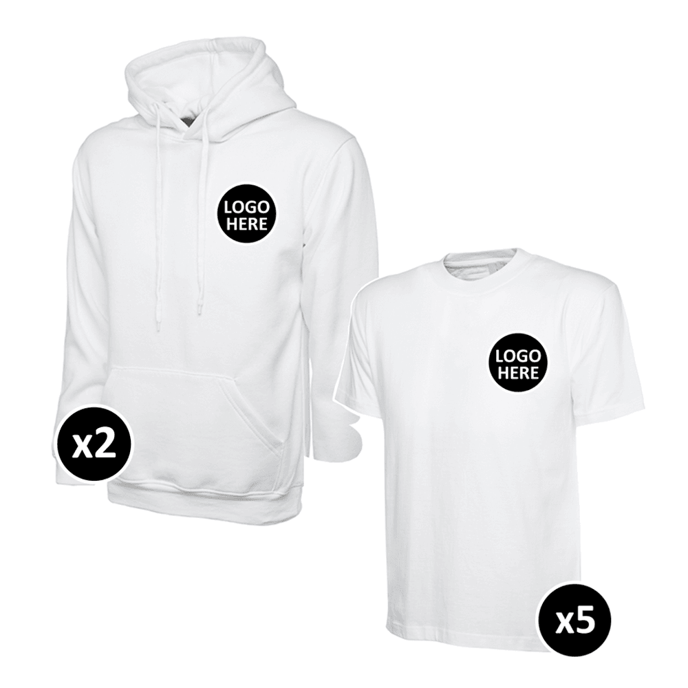 Uneek Hoodie & T-Shirts Bundle Inc Logo - 7 Items
